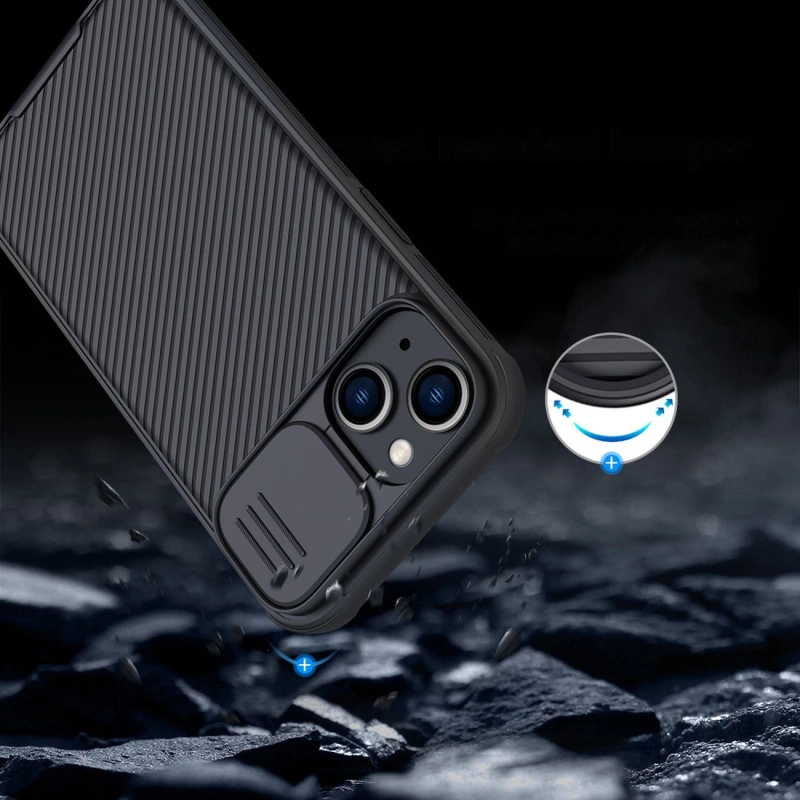 Nillkin CamShield Pro Magnetische Hülle iPhone 14 Plus Cover Kameraschutz Blau (mit MagSafe)