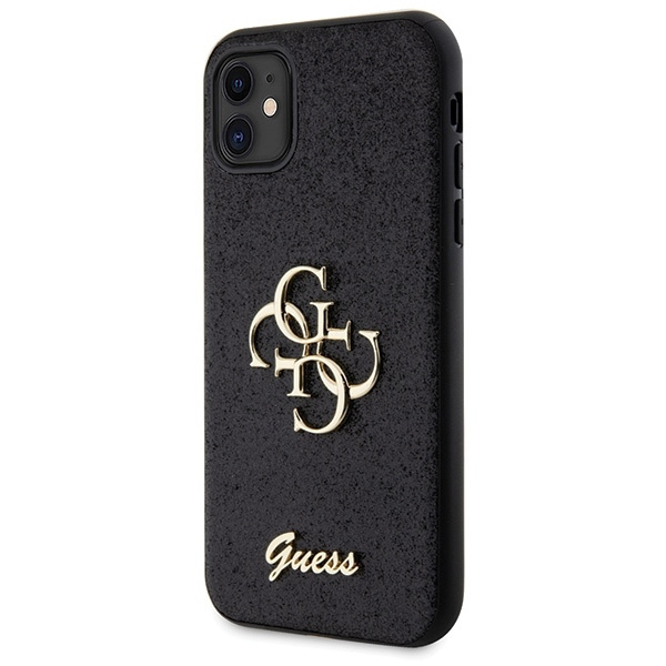 Oryginalne Etui IPHONE 11 / XR Guess Hardcase Glitter Script Big 4G (GUHCN61HG4SGK) czarne