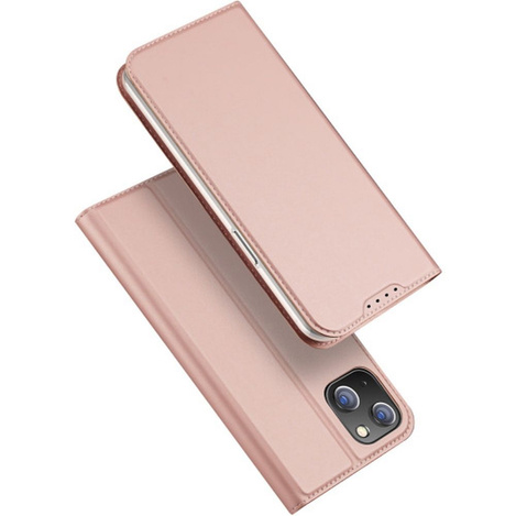 Etui do iPhone 15 Plus pokrowiec z klapką i portfelem Dux Ducis Skin Pro - różowe