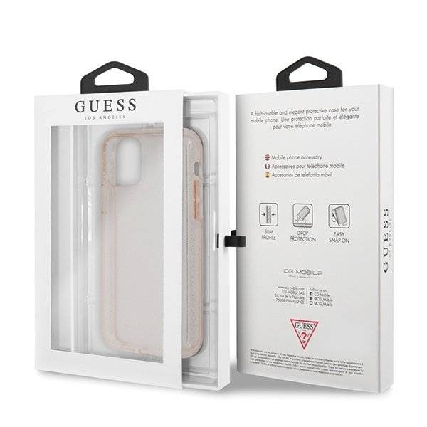Guess Glitter Case - Etui iPhone 11 Pro (Pink)