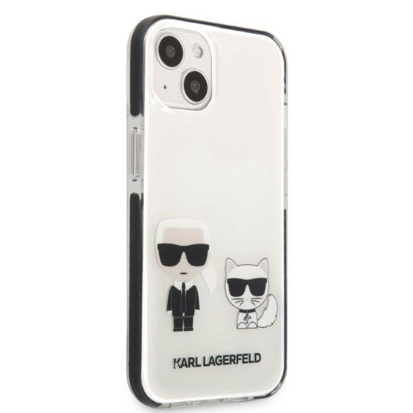 Original Handyhülle IPHONE 13 MINI Karl Lagerfeld Hardcase Karl&Choupette weiß