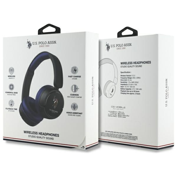 US Polo słuchawki nauszne Bluetooth       USHPV6PCOV granatowy/navy DH Color Logo