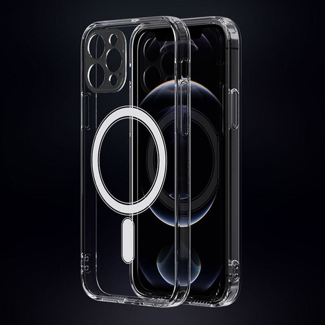 Futerał Clear Mag Cover z ochroną aparatu kompatybilny z MagSafe do IPHONE 12 PRO MAX