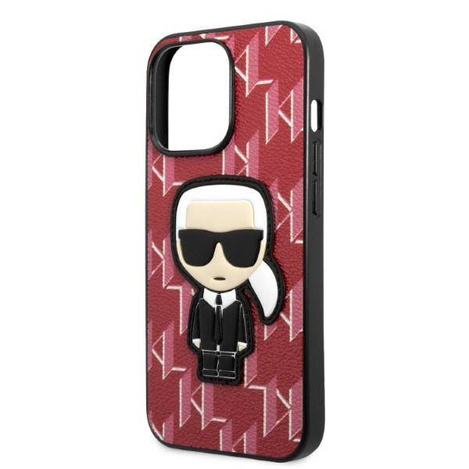 Original Case IPHONE 13 PRO Karl Lagerfeld Hardcase Monogram Ikonik Patch red