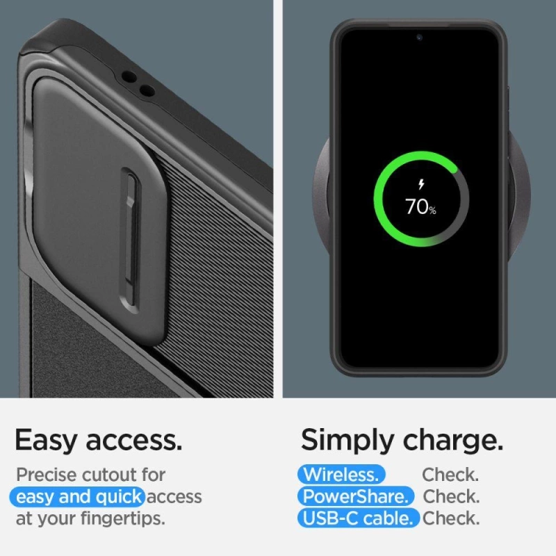Spigen Optik Armor Hülle für Samsung Galaxy S24 – Schwarz
