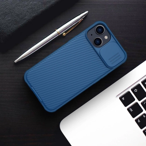 Nillkin CamShield Pro Magnetische Hülle iPhone 14 Plus Cover Kameraschutz Blau (mit MagSafe)