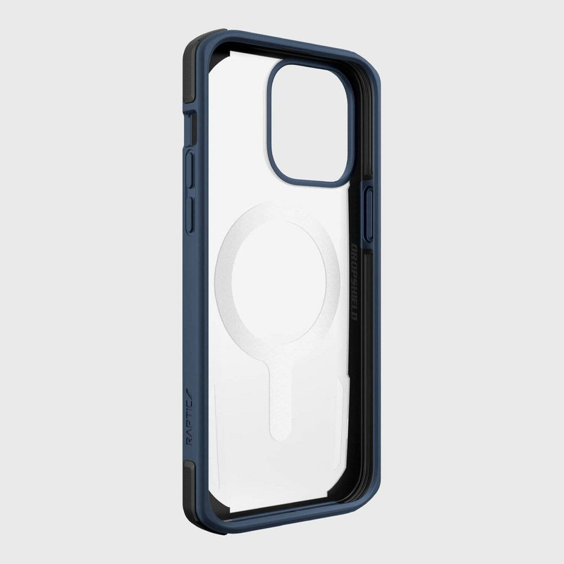 Raptic X-Doria Secure Case für iPhone 14 Pro mit gepanzerter MagSafe-Hülle blau