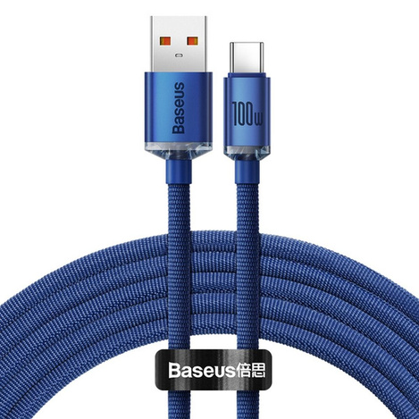 Baseus Crystal Shine Series Fast Charging Data Cable USB to Type-C 100W 2m Blue