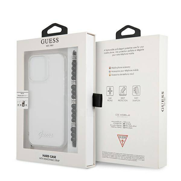 Guess nakładka do iPhone 13 Pro / 13 6,1&quot; GUHCP13LKPSBK przeźroczysta hard case Black Pearl
