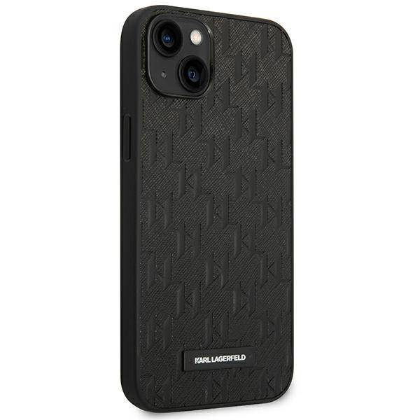 Original Case IPHONE 14 PLUS Karl Lagerfeld Hardcase Saffiano Mono Metal Logo (KLHCP14MSAKLHPK) black