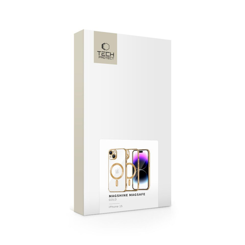 Schutzhülle APPLE IPHONE 15 Tech-Protect MagShine gold
