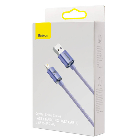 Baseus Crystal Shine Series Fast Charging Data Cable USB to iP 2.4A 2m Purple