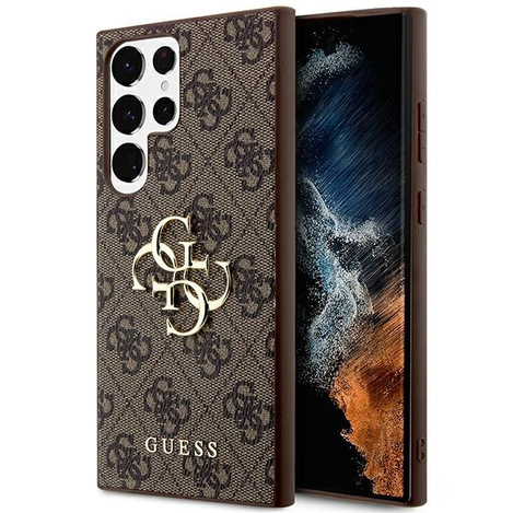 Oryginalne Etui GUESS Hardcase GUHCS24L4GMGBR do Samsung S24 Ultra (Leather 4G Metal Logo / brązowy)