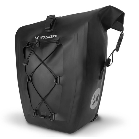 Wozinsky wodoodporna torba rowerowa sakwa na bagażnik 25l 2w1 czarny (WBB24BK)