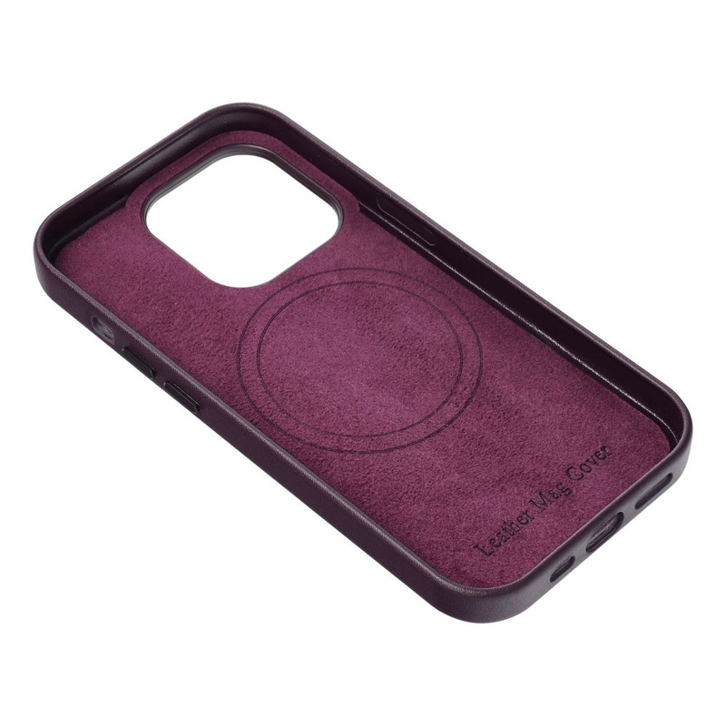 Futerał LEATHER MAG COVER kompatybilny z MagSafe do IPHONE 16 Plus ciemny fioletowy