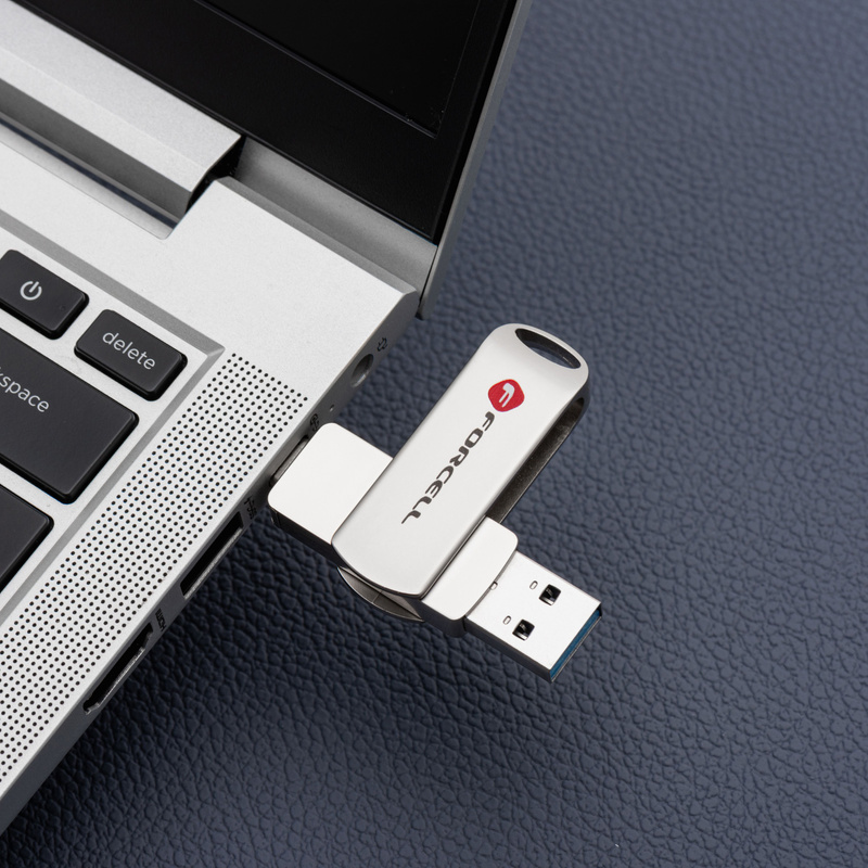 Pendrive 64GB USB 3.2 Gen 1 (USB A / USB C) Forcell F-Data Metal Duo srebrny