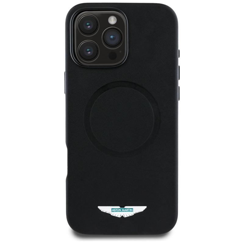 Etui Aston Martin HC FW Logo do iPhone    16 Pro Max MagSafe czarny
