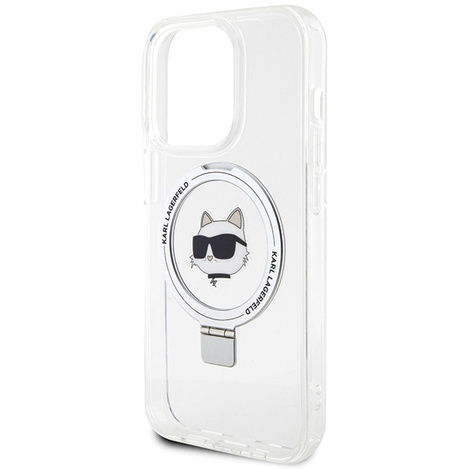 Karl Lagerfeld KLHMP15XHMRSCHH iPhone 15 Pro Max 6,7&quot; weiß/weiß Hardcase Ring Stand Choupette Head MagSafe