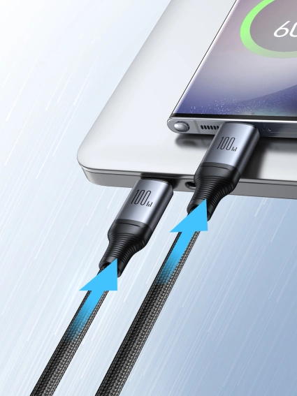 2-in-1-Kabel Joyroom Speedy-Serie SA21-1T2 USB-C - USB-C / USB-C 1,5 m schwarz