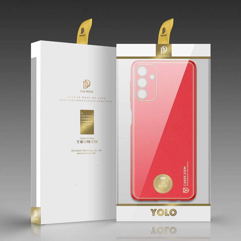 Dux Ducis Yolo elegante Hülle aus ökologischem Leder für Samsung Galaxy A13 5G rot