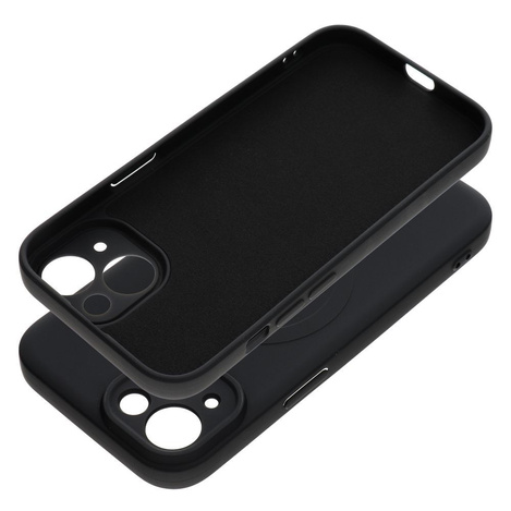 Etui do iPhone 15 MagSafe czarne + Szkło na ekran + Szkło na aparat