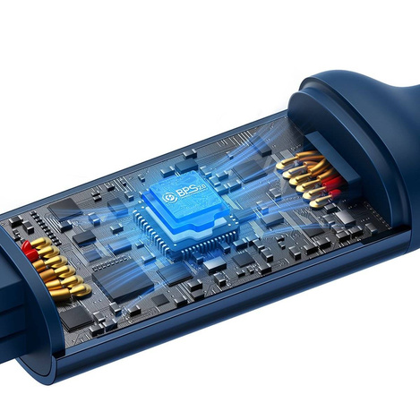 Baseus Bright Mirror 2 einziehbares Kabel 3in1 USB Typ A - micro USB + Lightning + USB Typ C 66W 1.1m schwarz (CAMJ010101)