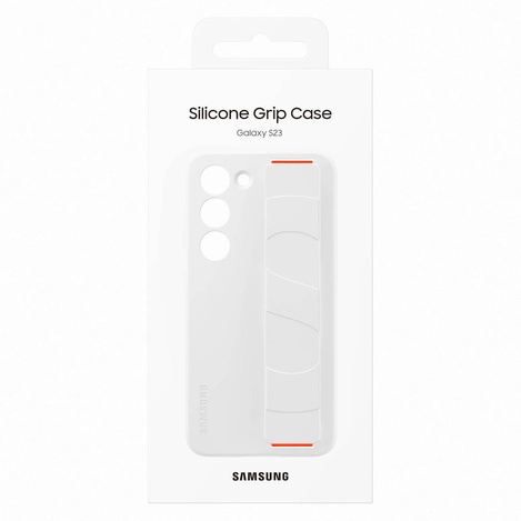 Samsung Silicone Grip Cover Case for Samsung Galaxy S23 silicone case with wrist strap white (EF-GS911TWEGWW)