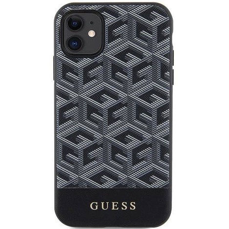 Guess GUHMN61HGCFSEK iPhone 11 / Xr 6,1" schwarz/schwarzes Hardcase GCube Stripes MagSafe