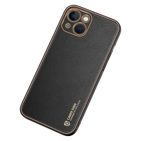 Dux Ducis Yolo etui iPhone 14 Plus elegancki pokrowiec ze skóry ekologicznej czarny