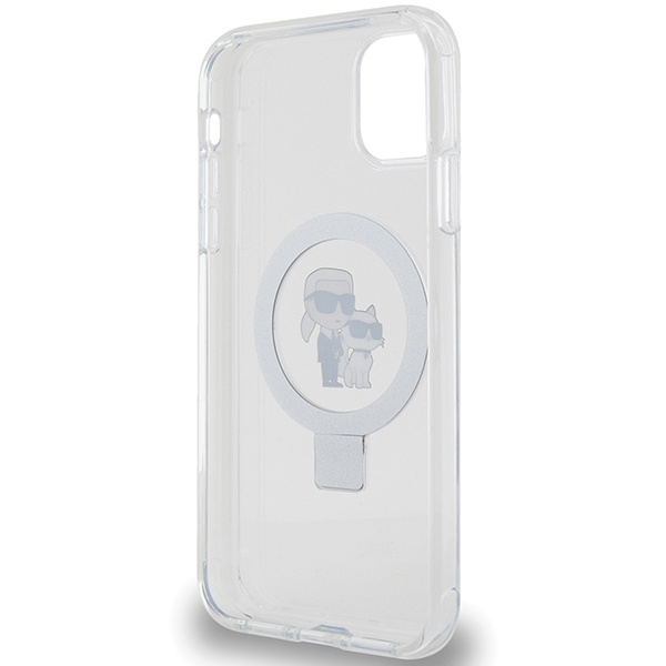 Karl Lagerfeld KLHMN61HMRSKCH iPhone 11 / Xr 6.1&quot; white/white hardcase Ring Stand Karl&amp;Choupette MagSafe