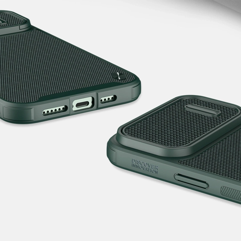 Nillkin Textured S Case für iPhone 14 Plus, gepanzerte Hülle mit Kameraabdeckung, blau