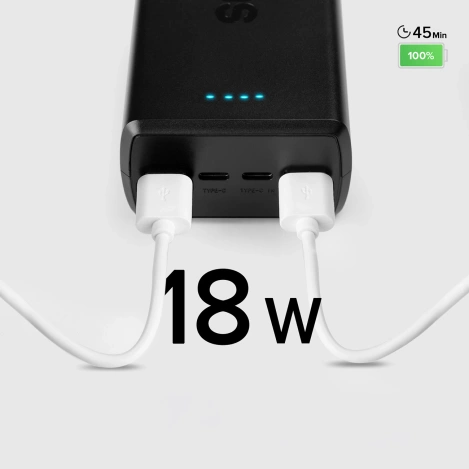 Powerbank SBS TTBB30000PD20K 30000 mAh 2 x USB-C 2 x USB-A - Schwarz
