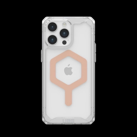 UAG Plyo Magsafe - Schutzhülle für iPhone 15 Pro Max kompatibel mit MagSafe (Eis-Roségold)