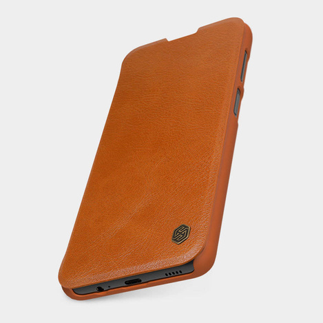 Nillkin Qin Case Cover für Xiaomi Redmi Note 11 Pro + (China) / Redmi Note 11 Pro (China) Kameraschutz Holster Cover Flip Cover Braun