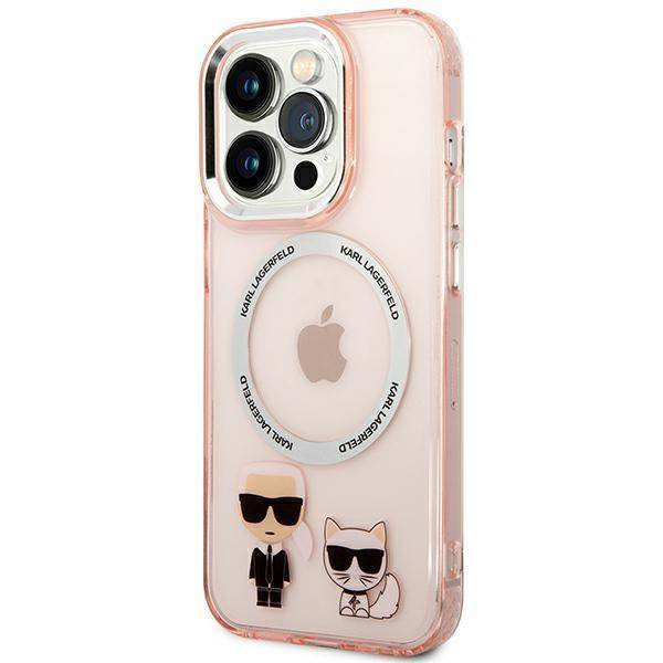 Karl Lagerfeld KLHMP14XHKCP iPhone 14 Pro Max 6.7" Hardcase pink / pink Karl & Choupette Aluminium Magsafe