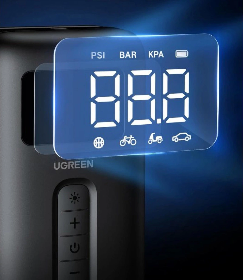 Ugreen CD259 air compressor with battery and LED lighting - black