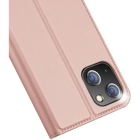 Etui do iPhone 15 Plus pokrowiec z klapką i portfelem Dux Ducis Skin Pro - różowe