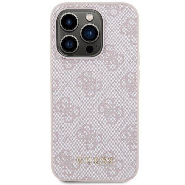 Guess 4G Metal Gold Logo case for iPhone 15 Pro - pink