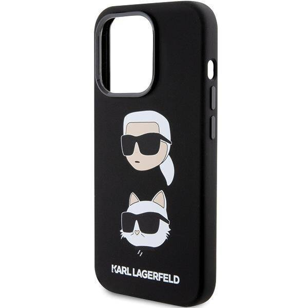 Karl Lagerfeld Silicone Karl&Choupette Head case for iPhone 15 Pro - black