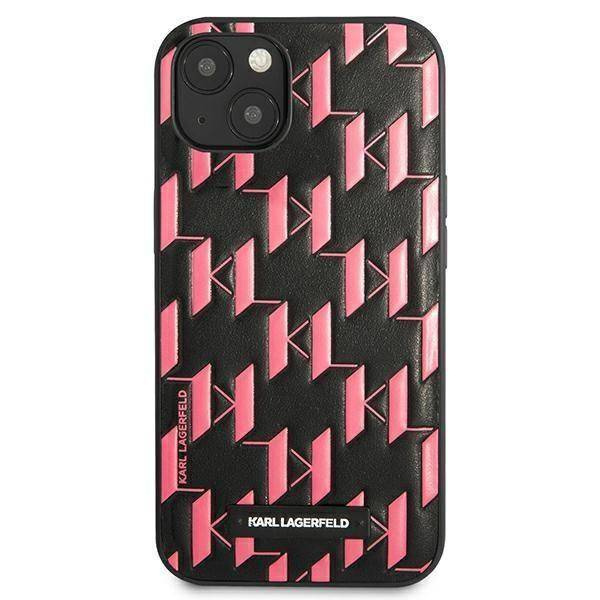 Original Handyhülle IPHONE 13 Karl Lagerfeld Hardcase Monogram Plaque (KLHCP13MMNMP1P) rosa