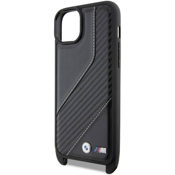 BMW M Edition Carbon Stripe & Strap case for iPhone 15 Plus / 14 Plus - black