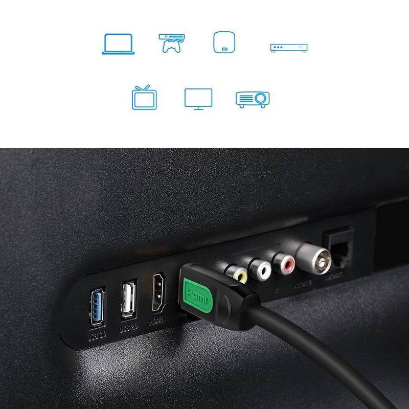 Ugreen kabel przewód HDMI 19 pin 1.4v 4K 60Hz 30AWG 2m czarny (10129)