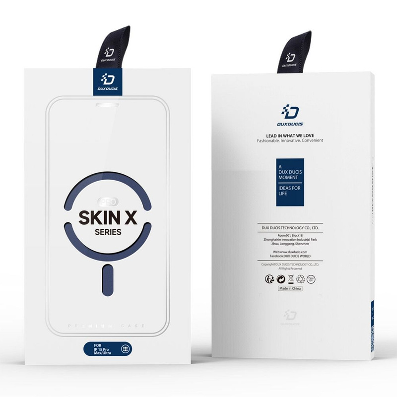 Etui iPhone 15 Pro Max magnetyczny pokrowiec MagSafe z klapką Dux Ducis Skin X Pro - niebieski