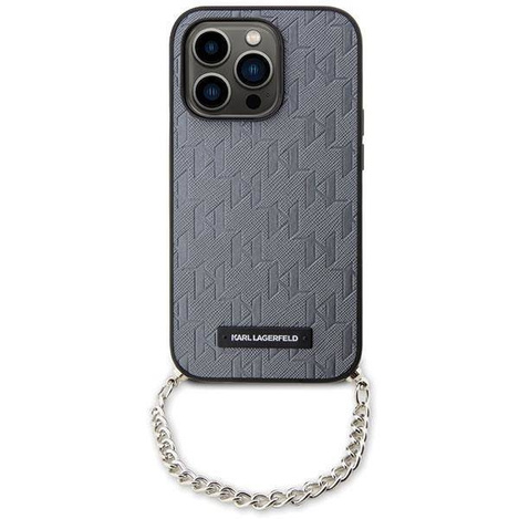 Karl Lagerfeld KLHCP14LSACKLHPG iPhone 14 Pro 6,1" Silber/Silber Hardcase Saffiano Monogram Chain