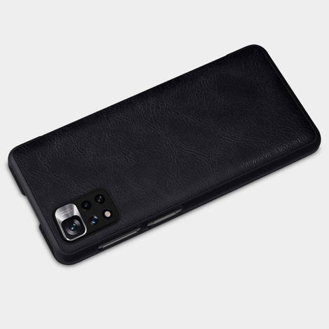 Nillkin Qin Case etui do Xiaomi Redmi Note 11 Pro+ (China) / Redmi Note 11 Pro (China) osłona na aparat kabura pokrowiec obudowa z klapką brązowy