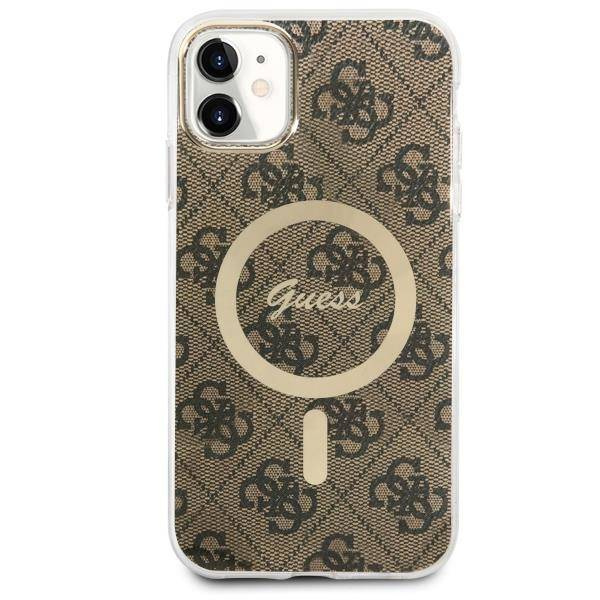 Guess GUHMN61H4STW iPhone 11 6.1" braun/braun Hardcase 4G MagSafe