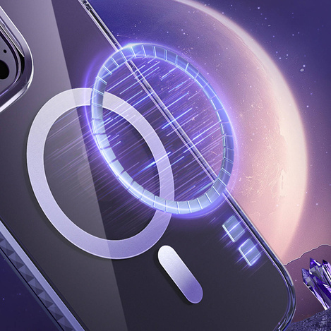 Kingxbar PQY Ice Crystal Series Magnethülle für iPhone 14 MagSafe grau