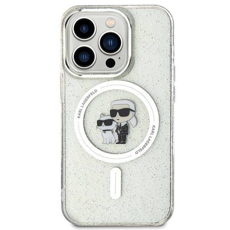 Karl Lagerfeld Karl&Choupette Glitter MagSafe case for iPhone 15 Pro - transparent