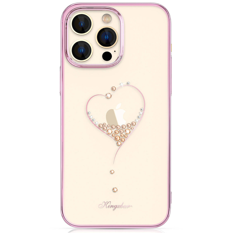 Kingxbar Wish Series etui iPhone 14 Plus ozdobione kryształami różowe
