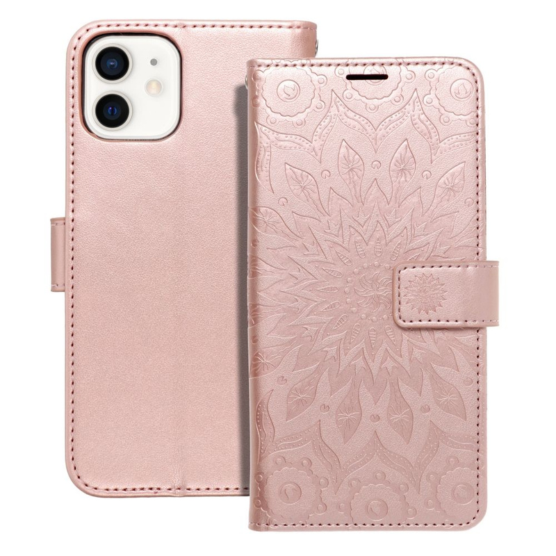 Kabura MEZZO Book do IPHONE 12 / 12 PRO mandala złoty róż